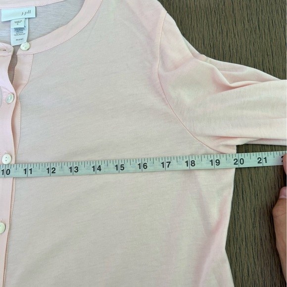 J. Jill Light Pink Feminine Buttoned Front Lightweight Adjustable Sleeve Tunic - Picture 10 of 13